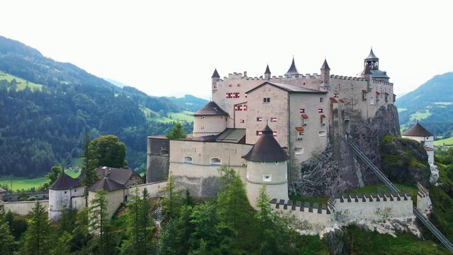 Majestic Scenery of Hohenwerfen Castle and Fortress Austria's Iconic Landmark and Natural Wonders