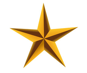 PNG. Gold star isolated on transparent background. 