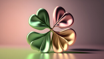  four leaf clover created with generative AI technology