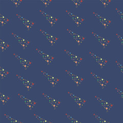 holiday vector christmas trees on blue background seamless pattern