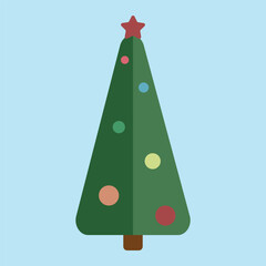 holiday vector christmas tree with colorful balls isolated illustration