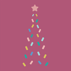 vector abstract christmas colorful tree isolated illustration