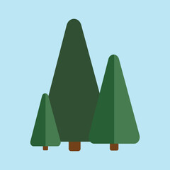 trees vector fir tree isolated illustration
