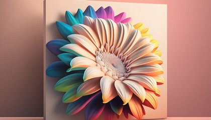 colorful flower created with generative AI technology