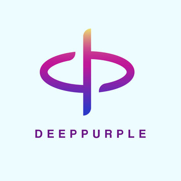 abstract logotype combination stacked letter D P in half circle. Usable for Business and Branding Logos. Flat Vector Logo Design Template Element.