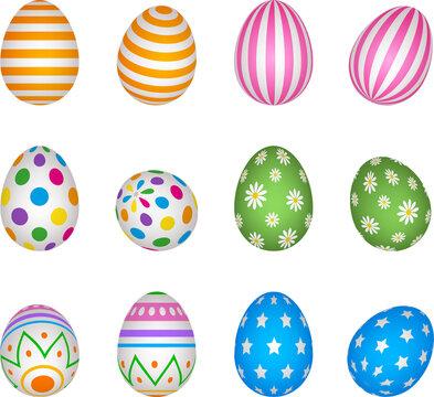 set of colorful easter eggs 