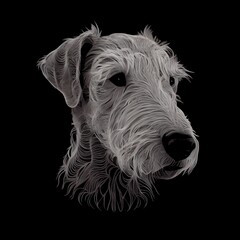 Bedlington Terriers Dog Breed Isolated on Black Background. Generative AI