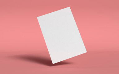 Obraz na płótnie Canvas blank note paper mockup. 3d render