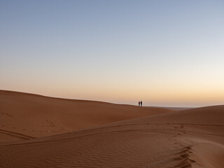 Beautiful sand dunes in Dubai desert, UAE