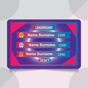  Modern game Leaderboard with abstract background