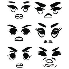 Set of eyes expressions vector file