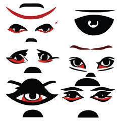 Set of eyes expressions vector file