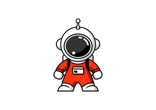 Astronaut in space, isolated. Vector logo/illustration