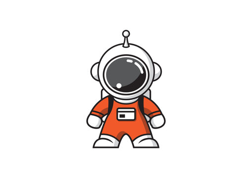 Astronaut in red space suit