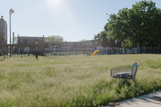 Shopping Cart and Empty Playground