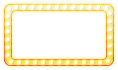 horizontal rectangle yellow gold light glow frame shape illustration