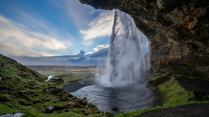 Seljalandsfoss is a waterfall in southern Iceland