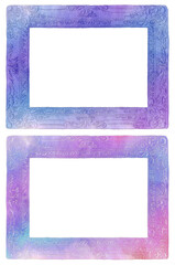 Old fashioned hand drawn colorful textured paper frames