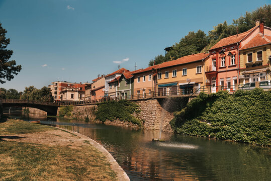 Knjazevac Embankment with Bridge on Timok River