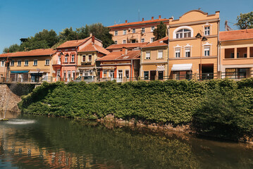 Fototapeta na wymiar Knjazevac Old Town Embankment on Timok River