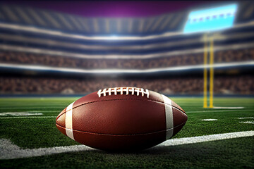 American football ball background. Generative AI