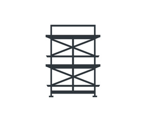 Scaffolding. Reliable iron scaffolding. Construction silhouette logo design. Flat scaffolding icon from construction and tools collection isolated on white background vector design and illustration.
