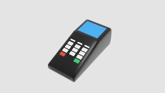 3d illustration paywave contactless machine pay 