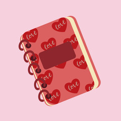 Illustration NotePad with pattern Love Heart