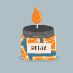 Relax Burning Candle with Orange 