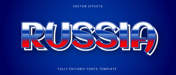 Russia patriotic text effects editable template