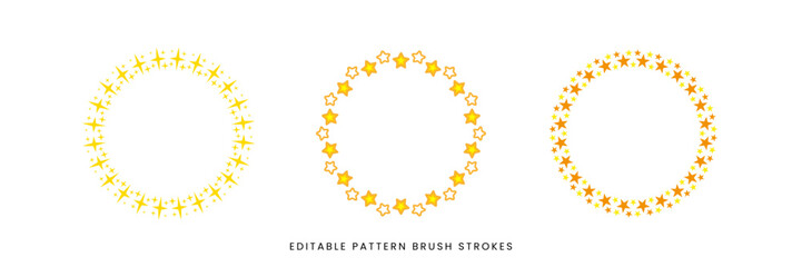 Set of stars pattern brush template