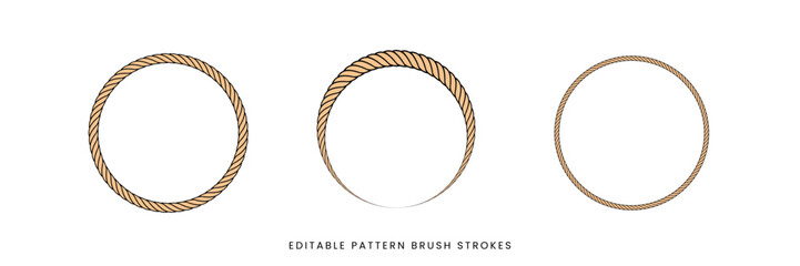 Set of circle rope pattern brushes