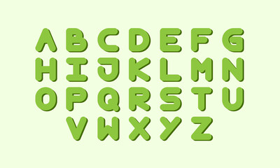 Set of green bubble alphabets font vector design