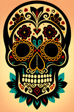 Vibrant and Colorful Skull Art | High-Quality Images of Decorative Skulls for Creative Design Projects
