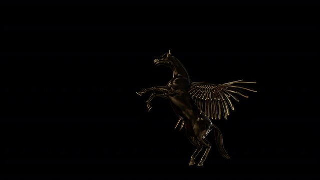 Pegasus 3D Animation With Alpha Video