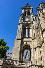 Fototapeta na wymiar View of Saint Benoit Church (Eglise Saint-Benoit du Mans). Saint Benoit Church built for the first time in the XII century, rebuilt in XVI century. Le Mans, Pays-de-la-Loire, France.