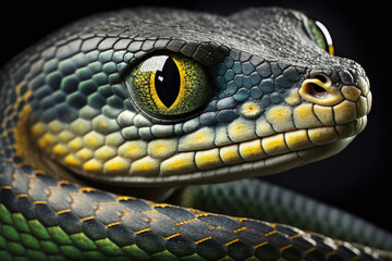 Fototapeta premium Close up of a snake. Generative AI