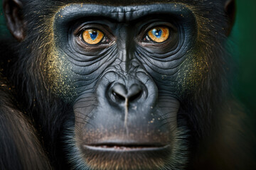 Obraz premium Close up of monkey. Generative AI
