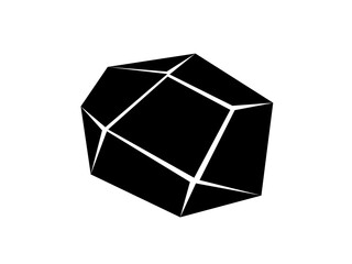 ミニマル岩アイコン：黒