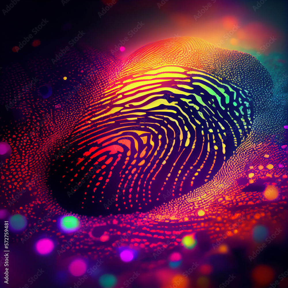 Aufkleber beautiful abstract fingerprint on a bright bokeh background.
