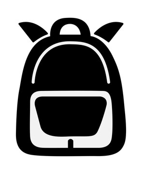 Black backpack vector icon isolated