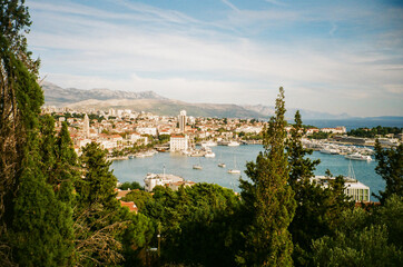 View of a port in Split, Croatia from the Marjan hill.