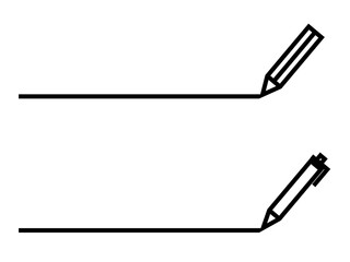 鉛筆＆ペンで線を引くアイコン：黒線