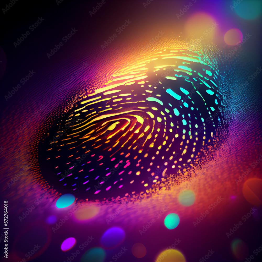 Poster beautiful abstract fingerprint on a bright bokeh background