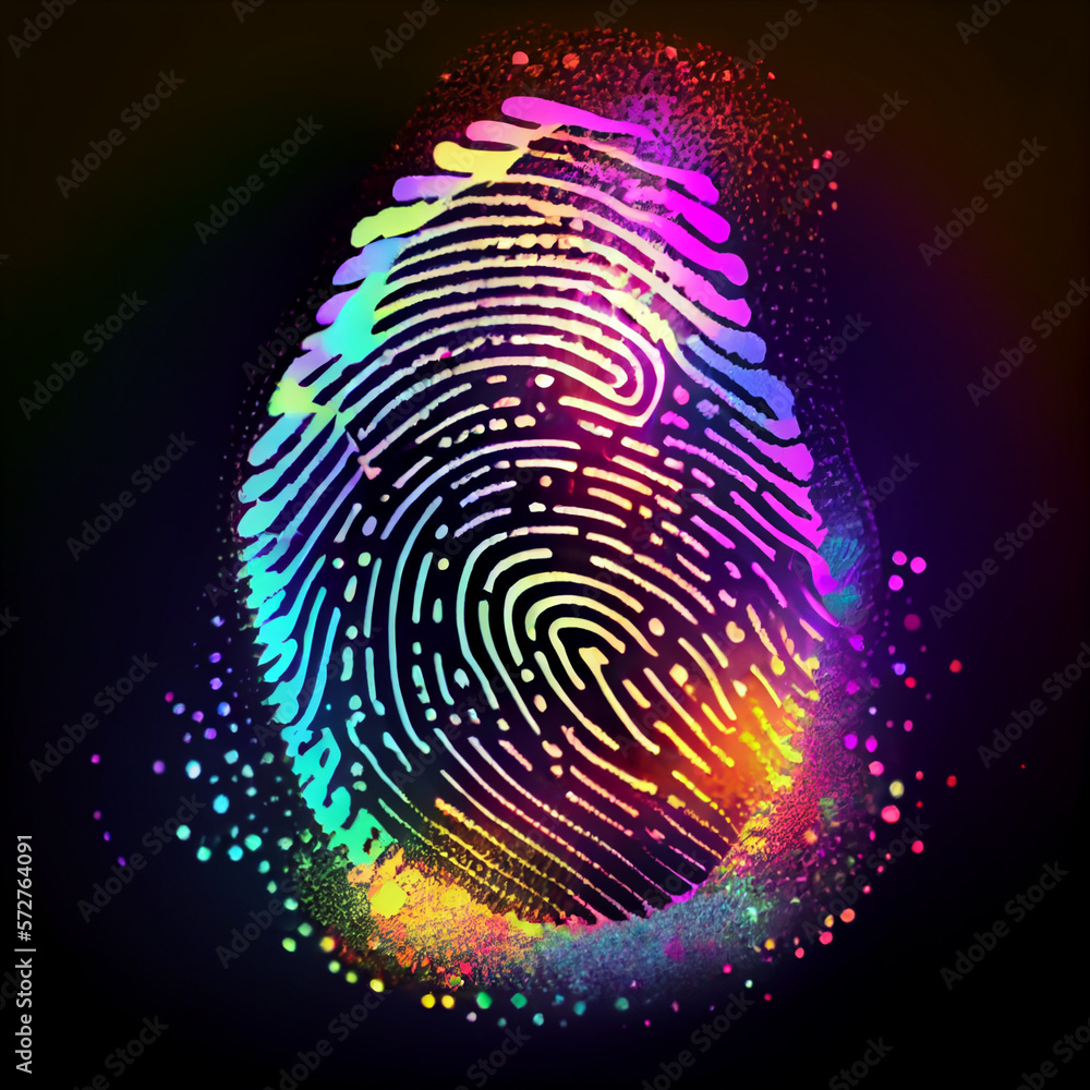 Poster beautiful abstract fingerprint on a bright bokeh background