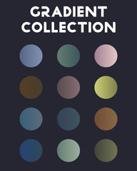 Color combinations. Big set of gradients. Vector illustration