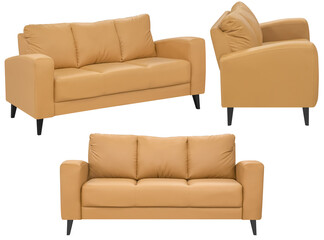 Sofa for office or home. Isolated from the background. In different angles. Interior element
