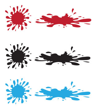 Set of splashes vector icon isolated