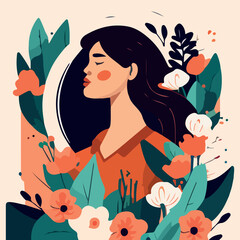 Women's day greeting card vector illustration design