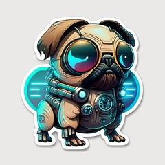 cyberpunk pug in suit